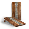 Image of Elakai The River Epoxy Resin with Live Edge Acacia Pathfinder ART Cornhole Boards