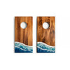 Image of Elakai 1ft x 2ft Resin & Wood Travel Cornhole Set | Beach Wave
