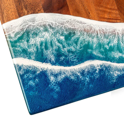 Elakai 1ft x 2ft Resin & Wood Travel Cornhole Set | Beach Wave
