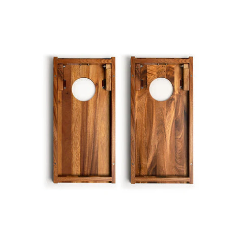 Elakai 1ft x 2ft Resin & Wood Travel Cornhole Set | Beach Wave