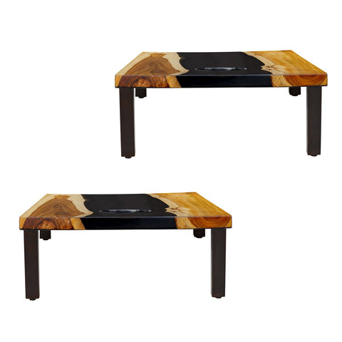 Uttermost Clearwood Cornhole Game Set - Natural Teak, Black, Set of 2