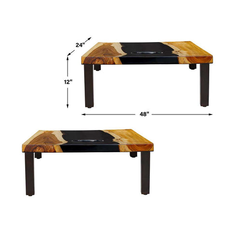 Uttermost Clearwood Cornhole Game Set - Natural Teak, Black, Set of 2
