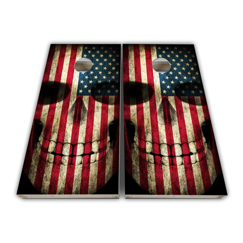 Official Size 2x4 Skull Flag Cornhole Game