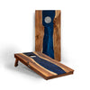 Image of Elakai The River Epoxy Resin with Live Edge Acacia Pathfinder ART Cornhole Boards