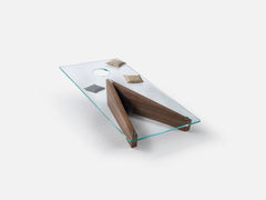 Impatia Lancio Wood & Glass Cornhole Game - Italian Luxury Design