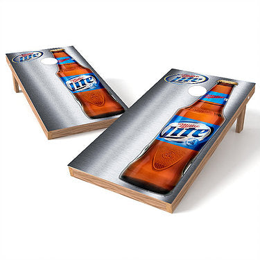 Official 2x4 Miller Lite Bottle Metal Cornhole Game