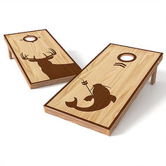 Official Size 2x4 Deer and Fish Cornhole Game
