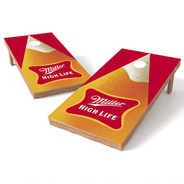Official 2x4 Miller High Life Triangle Beer Cornhole Game