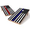Image of Official Size 2x4 Worn Flag Blue or Red Line Cornhole Game