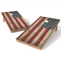 Official Size 2x4 Rustic American Flag Cornhole Game