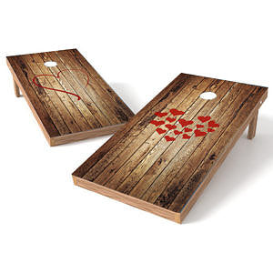 Official Size 2x4 Barn Wood Hearts Cornhole Game