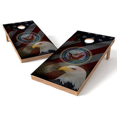 Official Size 2x4 American Eagle Flag Navy Cornhole Game