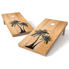 Official Size 2x4 Palm Tree Wood Cornhole Game