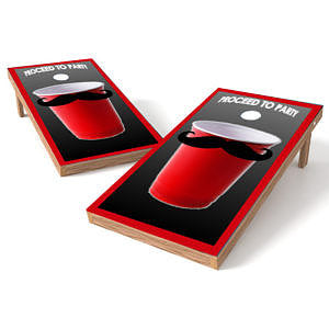 Official 2x4 Solo Cup with Moustache Cornhole Game