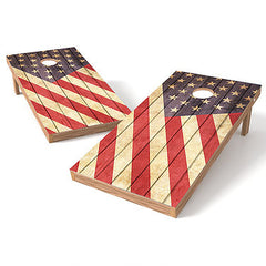 Official Size 2x4 Rustic Flag Cornhole Game