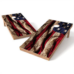 Official Size 2x4 Tattered Flag Cornhole Game